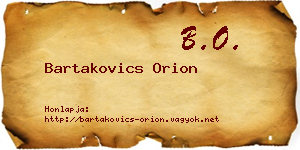 Bartakovics Orion névjegykártya